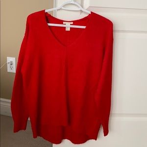 Red v-neck H&M sweater